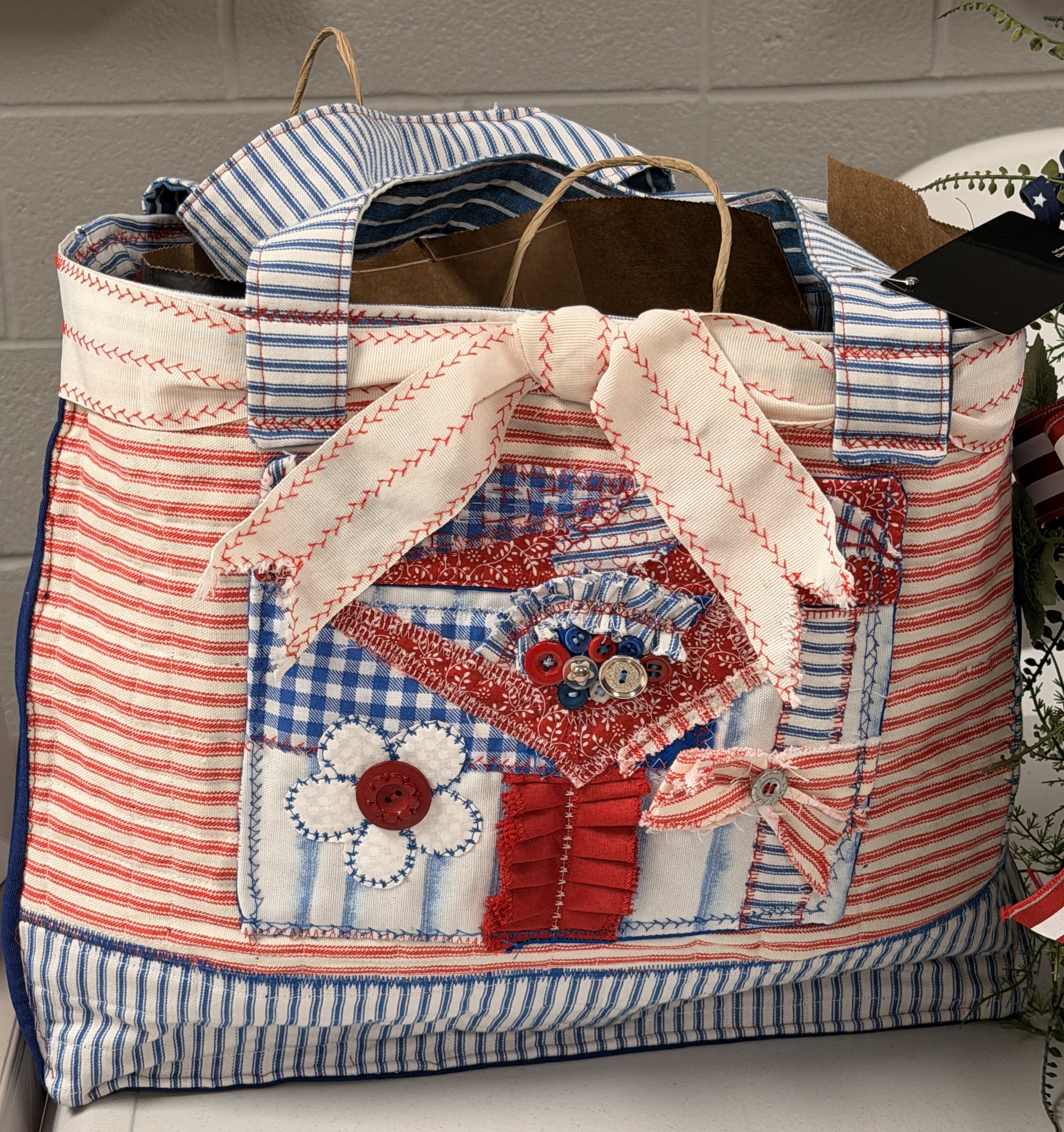 Red, White and Blue Handmade Tote